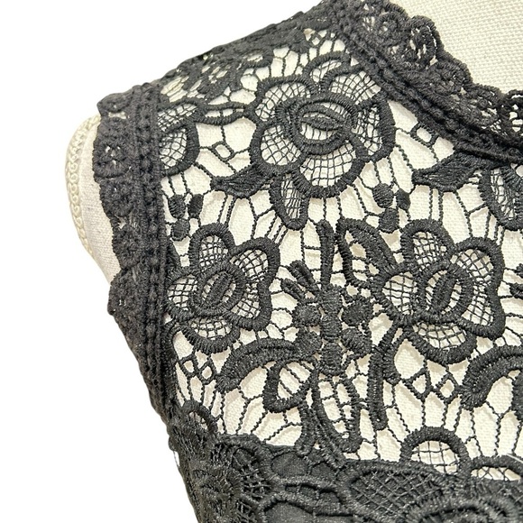 NWT Nanette lepore black lace sleeveless lined blouse gold back zip size small - Picture 5 of 14